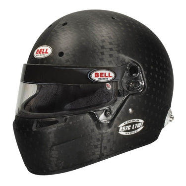 Carbon fiber racing helmet with Bell logo on a white background